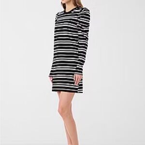 Rebecca Minkoff Womens Ruched Sleeve Striped